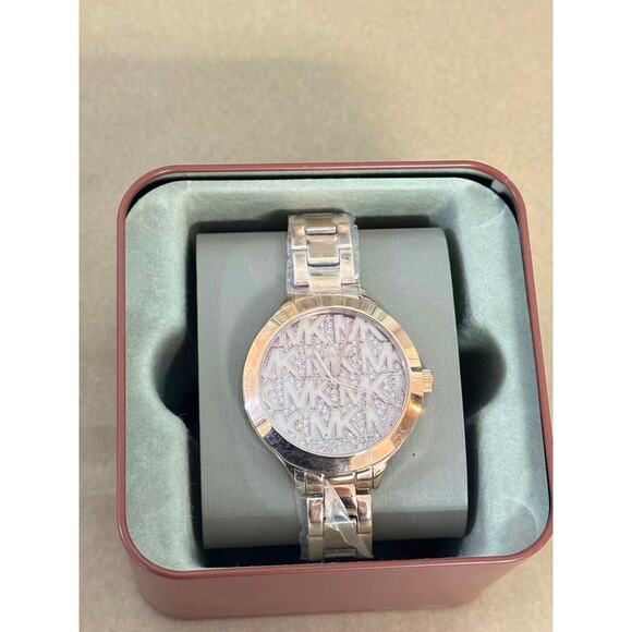 Michael Kors MK4658 Slim Runway Rose Gold Dial Ladies Watch - Picture 1 of 5